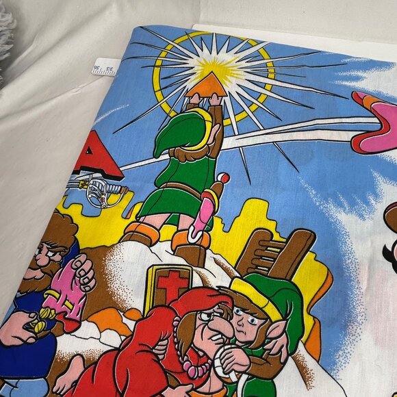 Vintage Zelda Nintendo Super Mario Bros & Legend Of Zelda Twin Sheet Set1988 - Picture 8 of 11